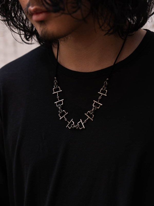 Horsebit Leather Necklace [Silver925] - PRY