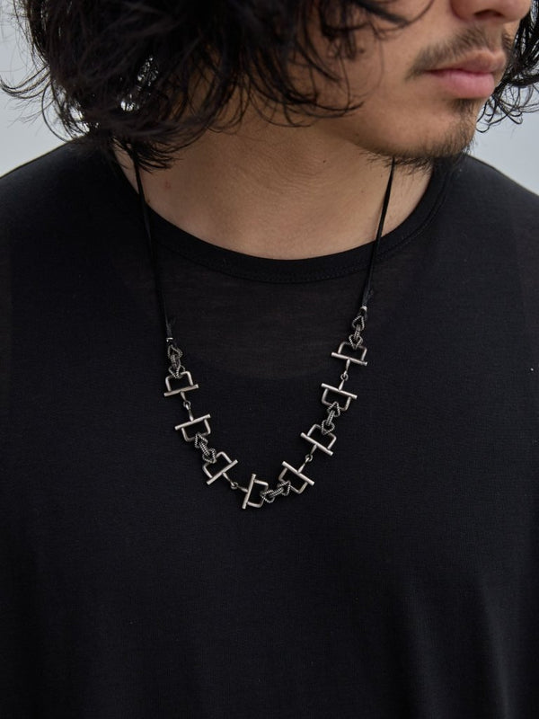 Horsebit Leather Necklace [Silver925] - PRY