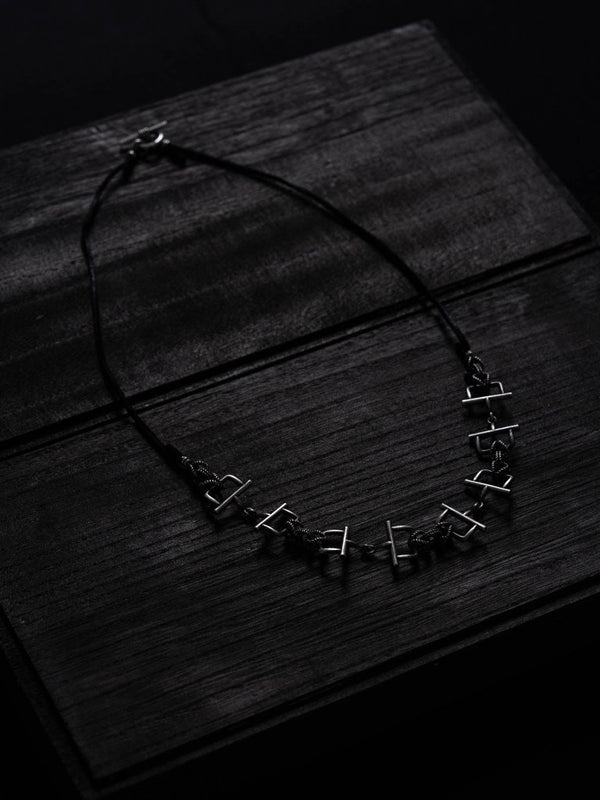 Horsebit Leather Necklace [Silver925] - PRY