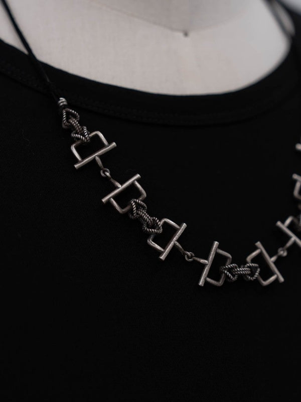 Horsebit Leather Necklace [Silver925] - PRY