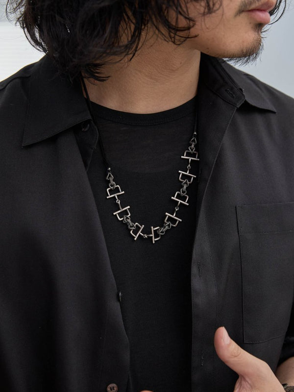 Horsebit Leather Necklace [Silver925] - PRY