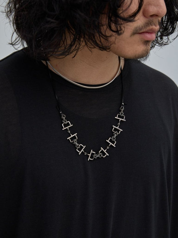 Horsebit Leather Necklace [Silver925] - PRY