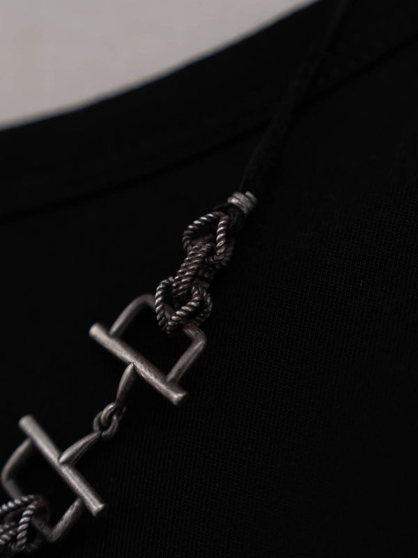 Horsebit Leather Necklace [Silver925] - PRY