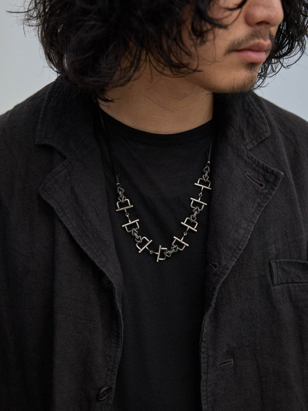 Horsebit Leather Necklace [Silver925] - PRY