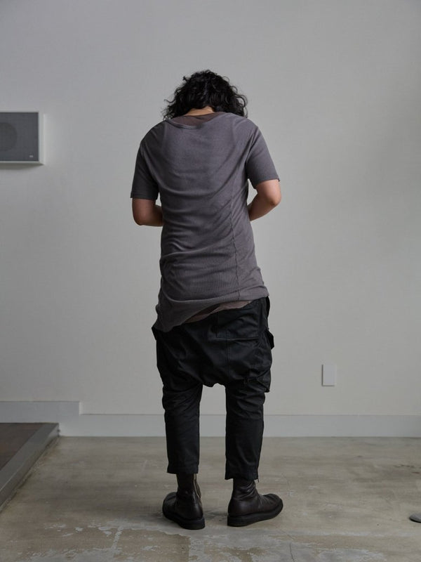 Modal Cotton Layered U - neck T-shirt【ASH GRAY】 - PRY