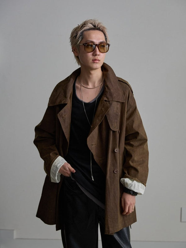 Modal Cotton Layered U - neck T-shirt【ASH GRAY】 - PRY