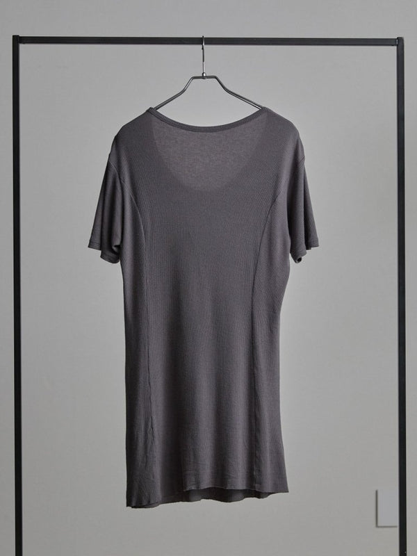 Modal Cotton Layered U - neck T-shirt【ASH GRAY】 - PRY