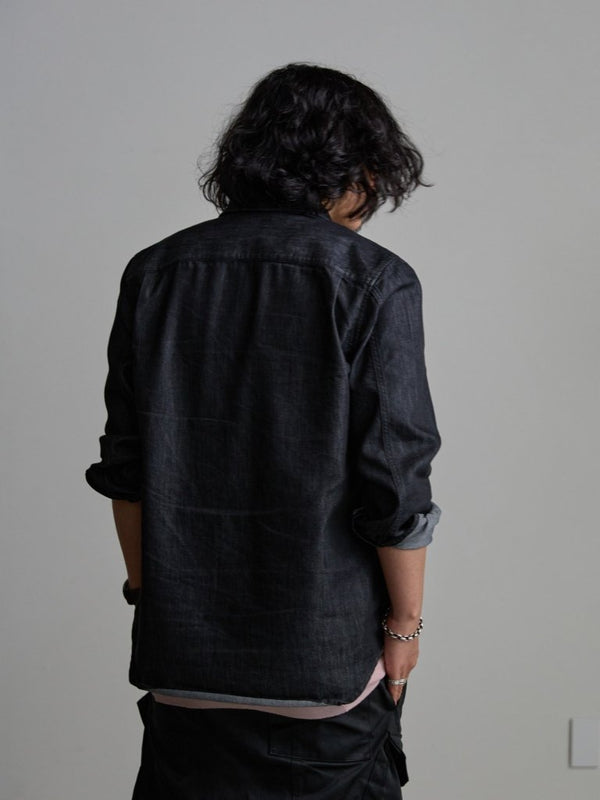 Modal Cotton Layered U - neck T-shirt【ASH PINK】 - PRY