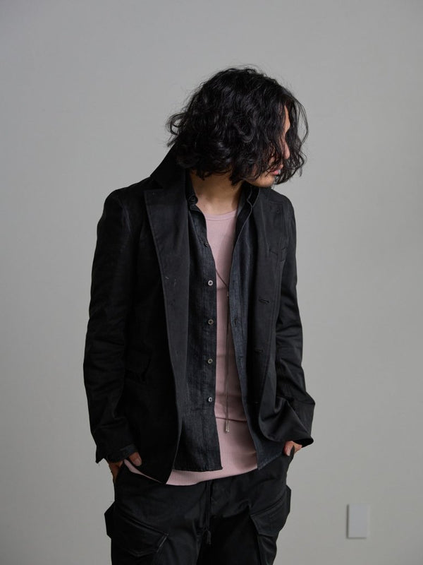 Modal Cotton Layered U - neck T-shirt【ASH PINK】 - PRY