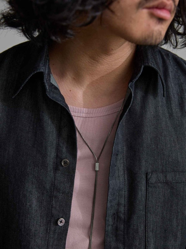 Modal Cotton Layered U - neck T-shirt【ASH PINK】 - PRY