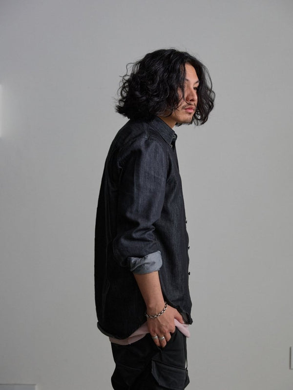 Modal Cotton Layered U - neck T-shirt【ASH PINK】 - PRY