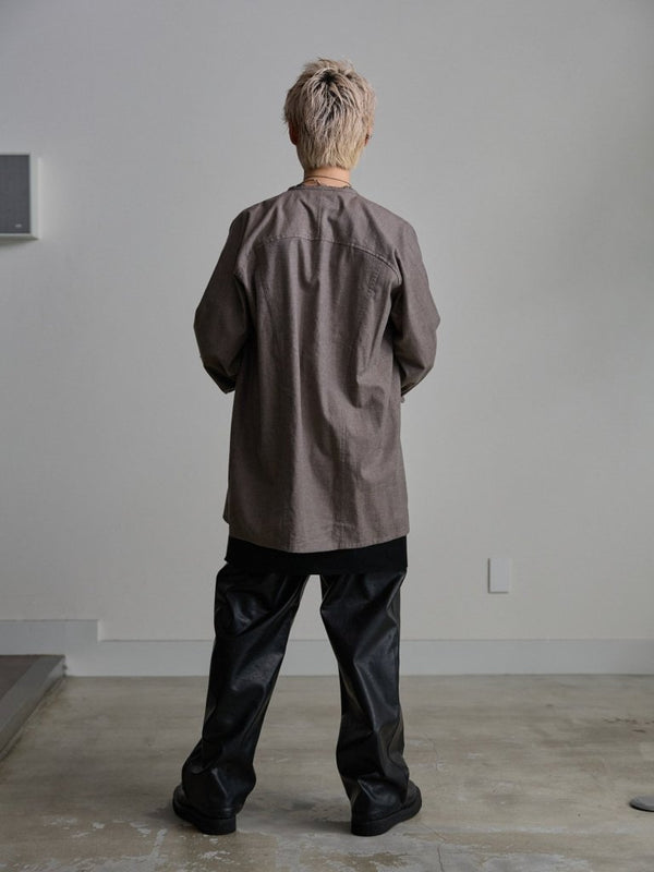 Modal Cotton Layered U - neck T-shirt【BLACK】 - PRY