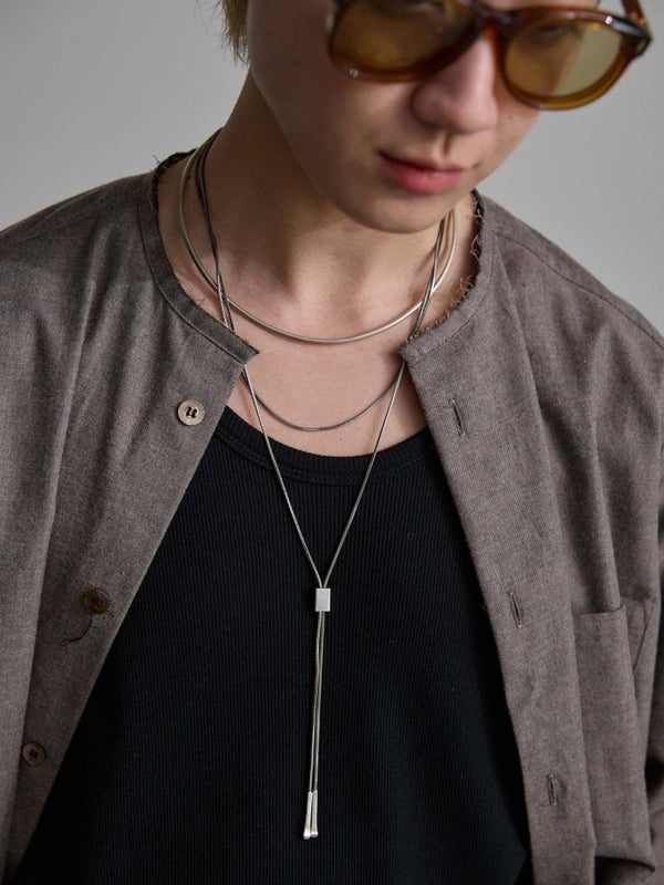 Modal Cotton Layered U - neck T-shirt【BLACK】 - PRY