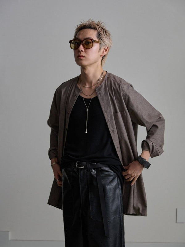 Modal Cotton Layered U - neck T-shirt【BLACK】 - PRY