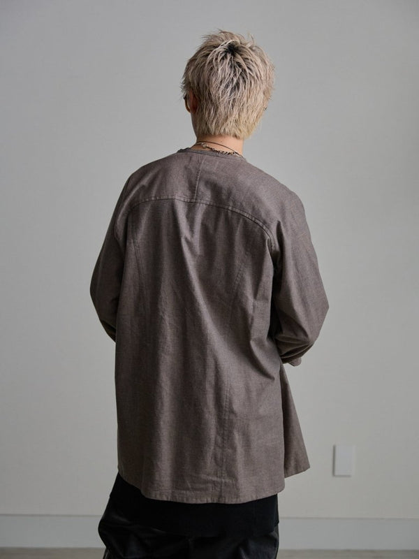 Modal Cotton Layered U - neck T-shirt【BLACK】 - PRY