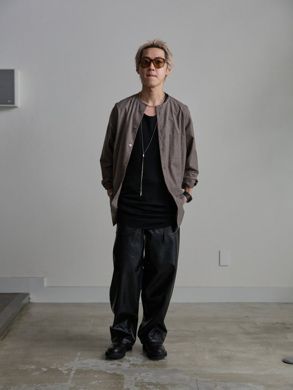 Modal Cotton Layered U - neck T-shirt【BLACK】 - PRY