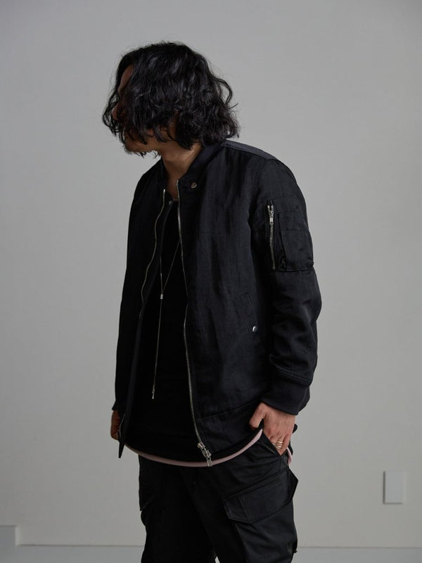 Modal Cotton Layered U - neck T-shirt【BLACK】 - PRY