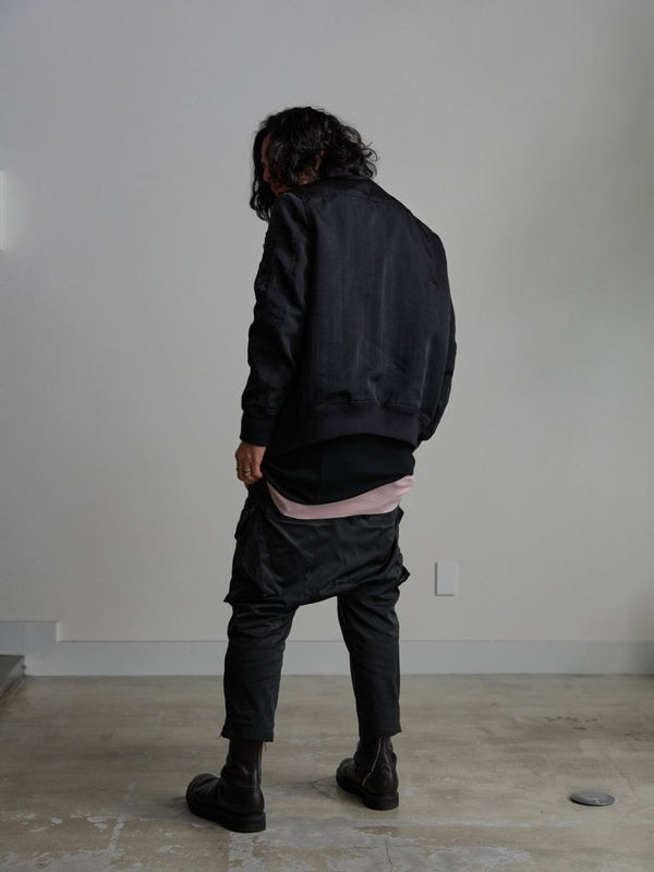 Modal Cotton Layered U - neck T-shirt【BLACK】 - PRY