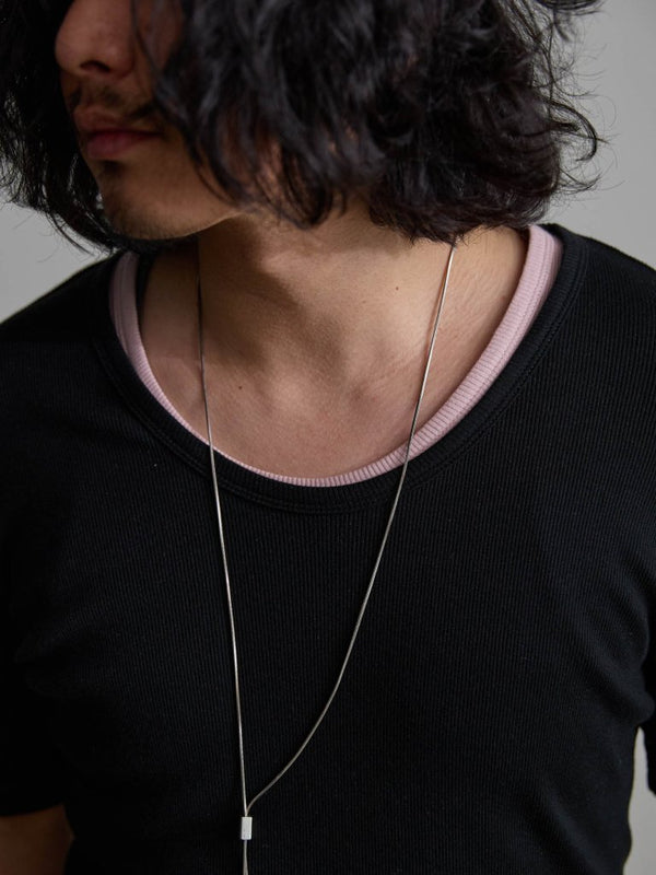 Modal Cotton Layered U - neck T-shirt【BLACK】 - PRY