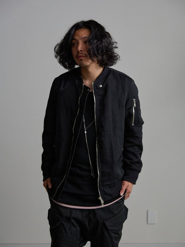 Modal Cotton Layered U - neck T-shirt【BLACK】 - PRY