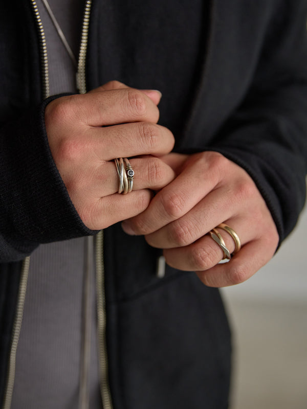 Black Diamond Ring [slv925+k10]