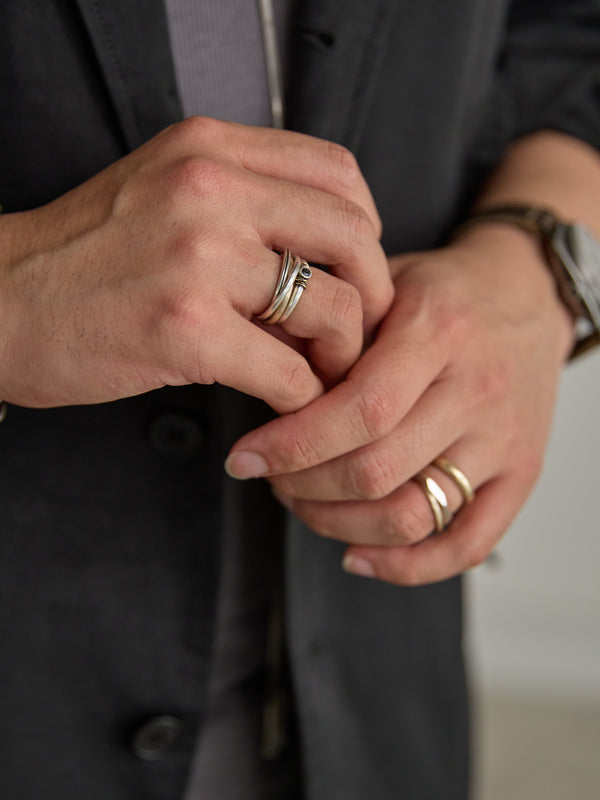 Slit Trinity Ring  [slv925+k10]