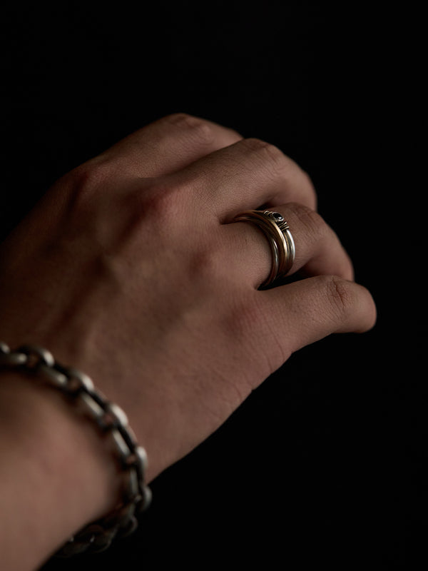 Slit Trinity Ring  [slv925+k10]