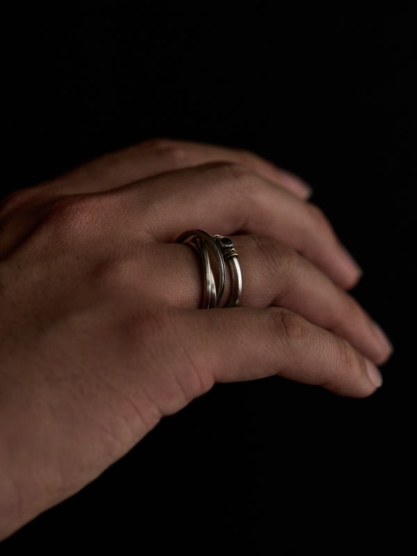 Slit Trinity Ring  [slv925+k10]
