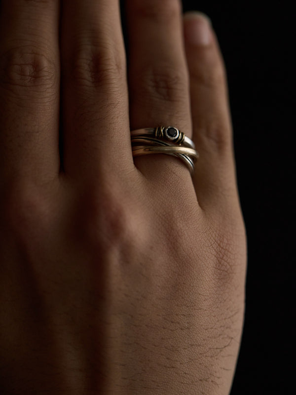 Black Diamond Ring [slv925+k10]