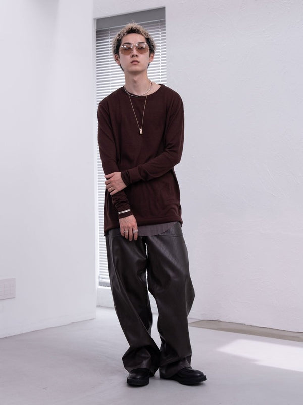 NIKKE Wool Layered L/S T-shirt [AUBURN] - PRY