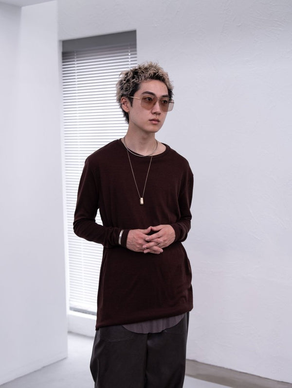 NIKKE Wool Layered L/S T-shirt [AUBURN] - PRY