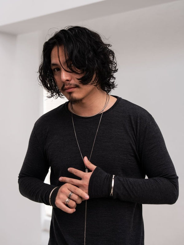NIKKE Wool Layered L/S T-shirt [CHARCOAL] - PRY