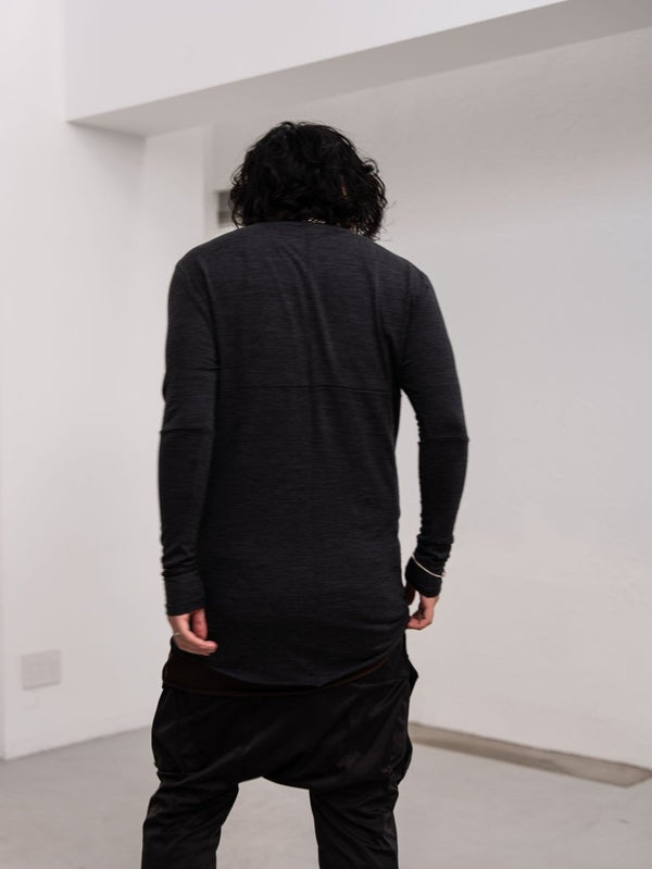 NIKKE Wool Layered L/S T-shirt [CHARCOAL] - PRY