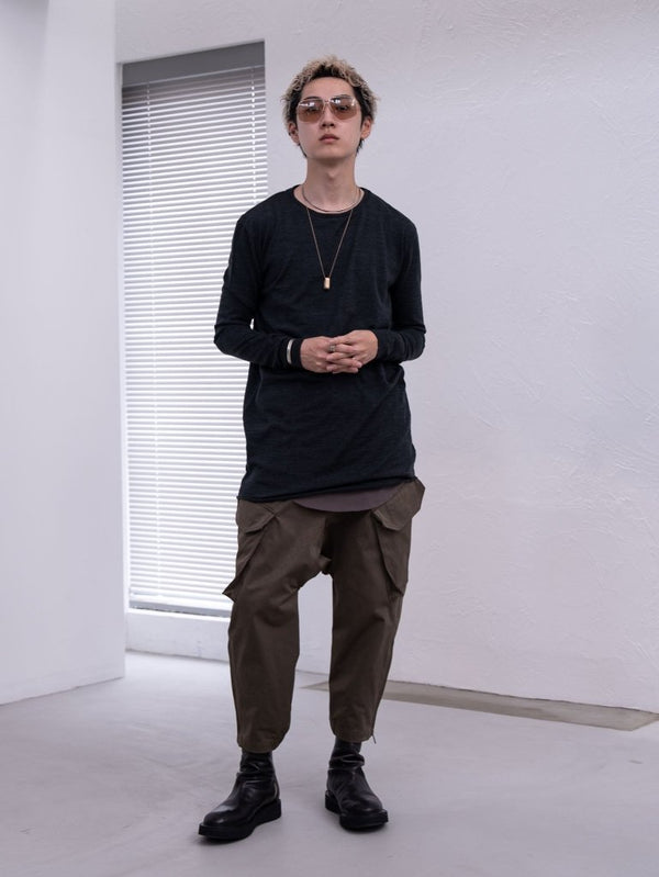 NIKKE Wool Layered L/S T-shirt [CHARCOAL] - PRY