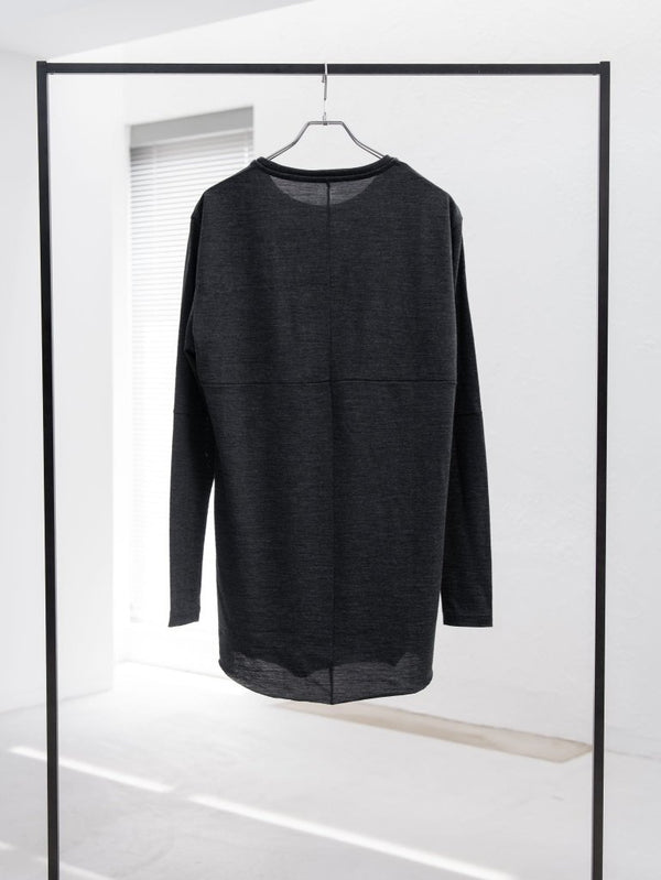 NIKKE Wool Layered L/S T-shirt [CHARCOAL] - PRY