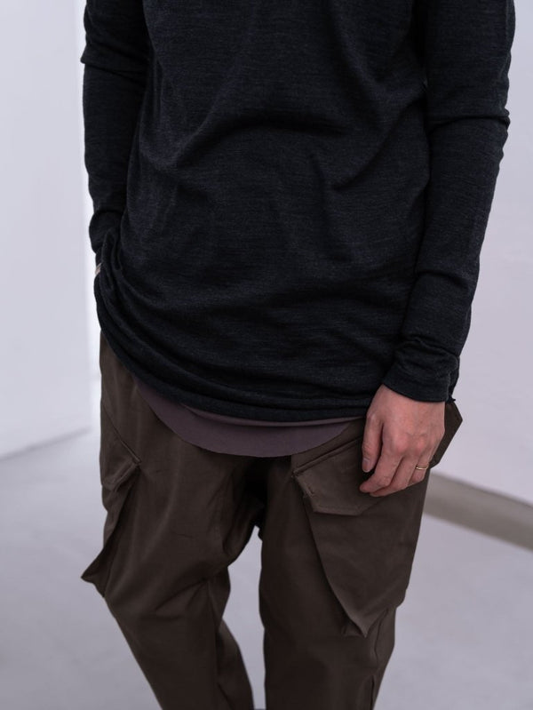 NIKKE Wool Layered L/S T-shirt [CHARCOAL] - PRY