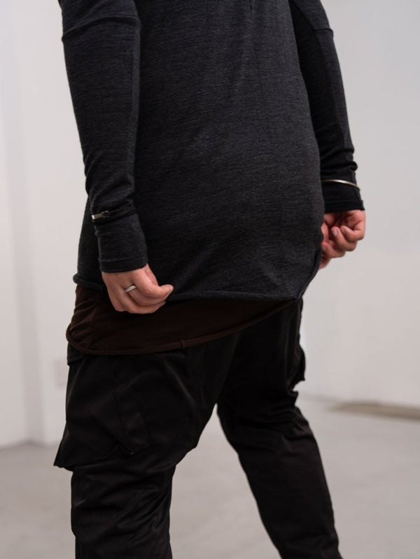 NIKKE Wool Layered L/S T-shirt [CHARCOAL] - PRY