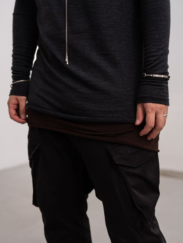 NIKKE Wool Layered L/S T-shirt [CHARCOAL] - PRY