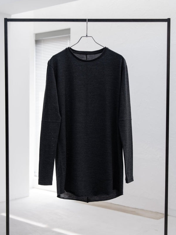 NIKKE Wool Layered L/S T-shirt [CHARCOAL] - PRY