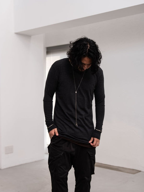 NIKKE Wool Layered L/S T-shirt [CHARCOAL] - PRY