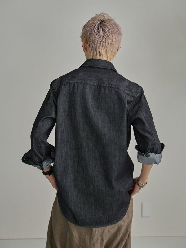 【アーカイブ販売】PGND. / DENIM DRESS SHIRT 001 - PRY