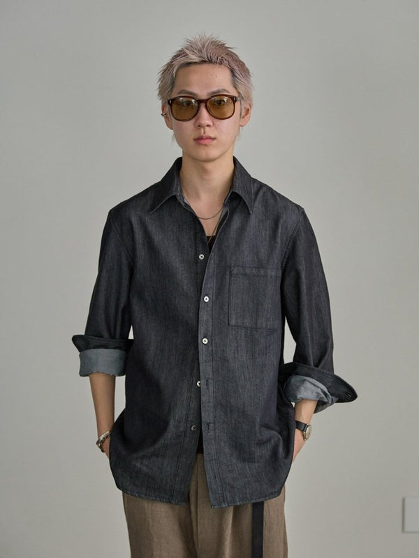 【アーカイブ販売】PGND. / DENIM DRESS SHIRT 001 - PRY