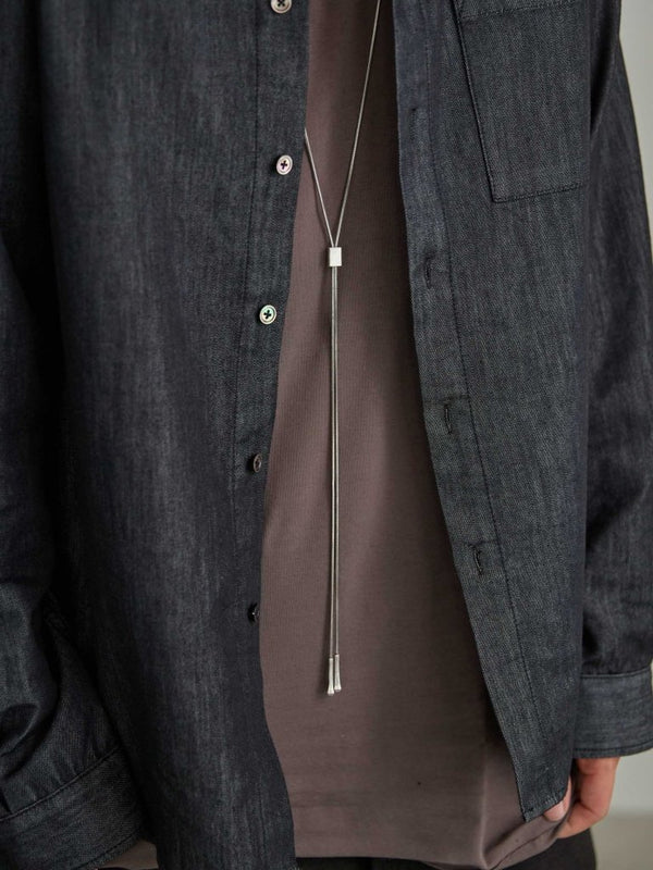 【アーカイブ販売】PGND. / DENIM DRESS SHIRT 001 - PRY