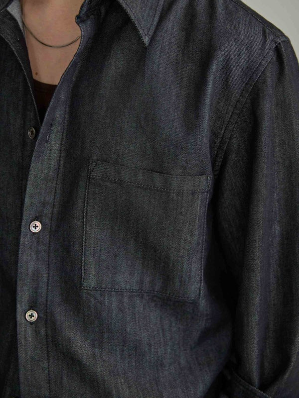 【アーカイブ販売】PGND. / DENIM DRESS SHIRT 001 - PRY