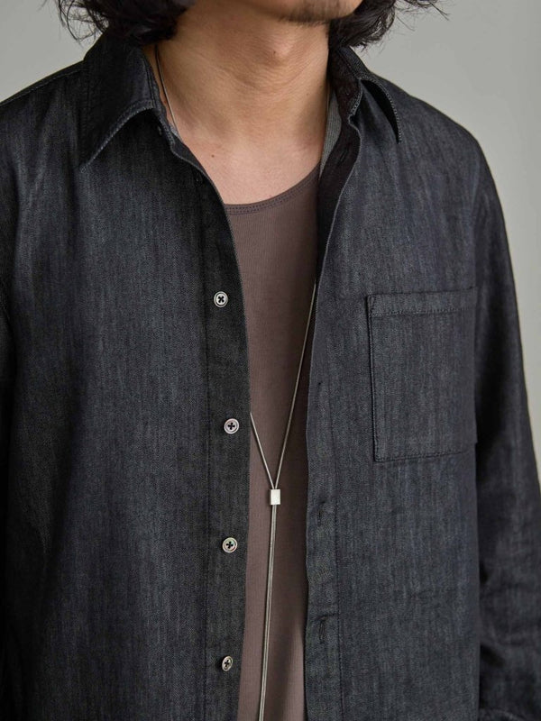 【アーカイブ販売】PGND. / DENIM DRESS SHIRT 001 - PRY