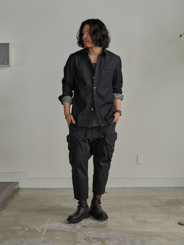 【アーカイブ販売】PGND. / DENIM DRESS SHIRT 002 - PRY