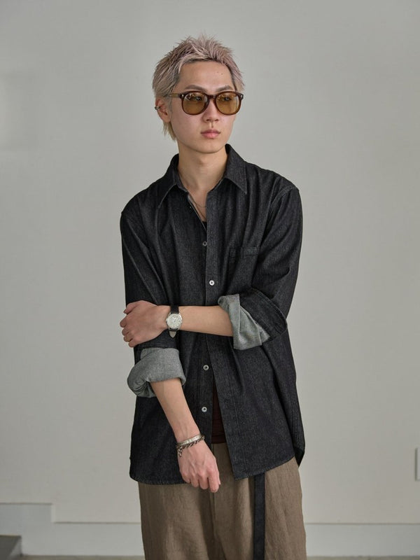 【アーカイブ販売】PGND. / DENIM DRESS SHIRT 002 - PRY