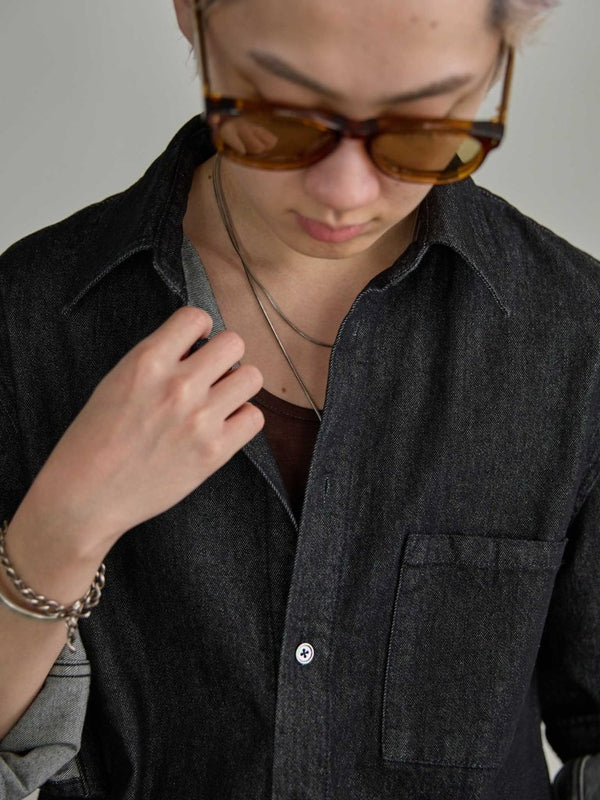 【アーカイブ販売】PGND. / DENIM DRESS SHIRT 002 - PRY