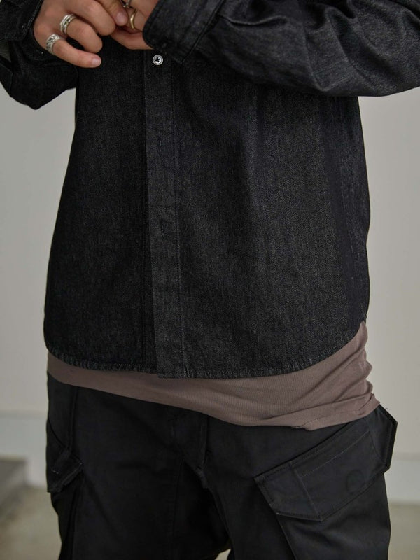 【アーカイブ販売】PGND. / DENIM DRESS SHIRT 002 - PRY