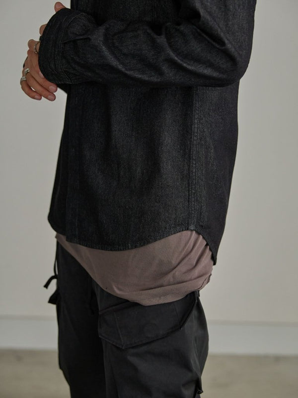【アーカイブ販売】PGND. / DENIM DRESS SHIRT 002 - PRY
